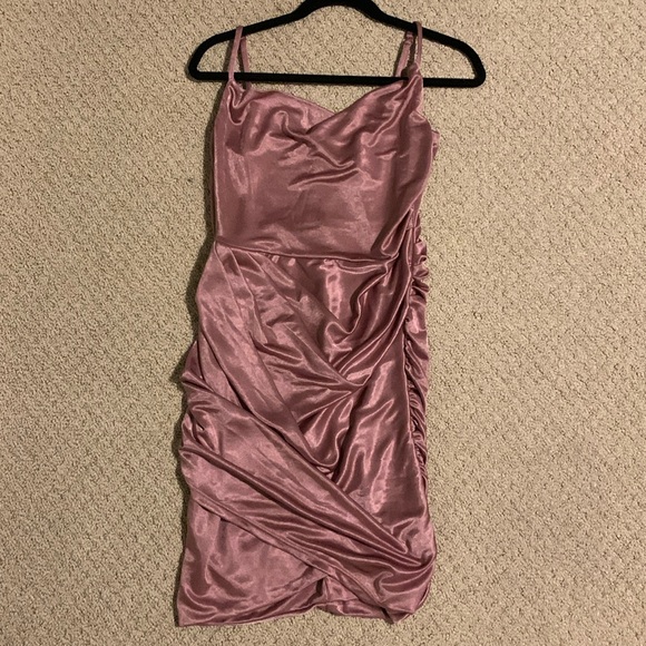 Le Chateau Pink Cowl Neck Bodycon Dress - Picture 1 of 2